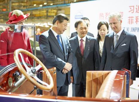 国家主席习近平携夫人访问沃尔沃汽车比利时工厂