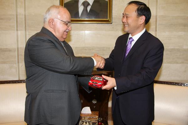 叙利亚总理拉吉·奥特利会见中国吉利集团李书福董事长
